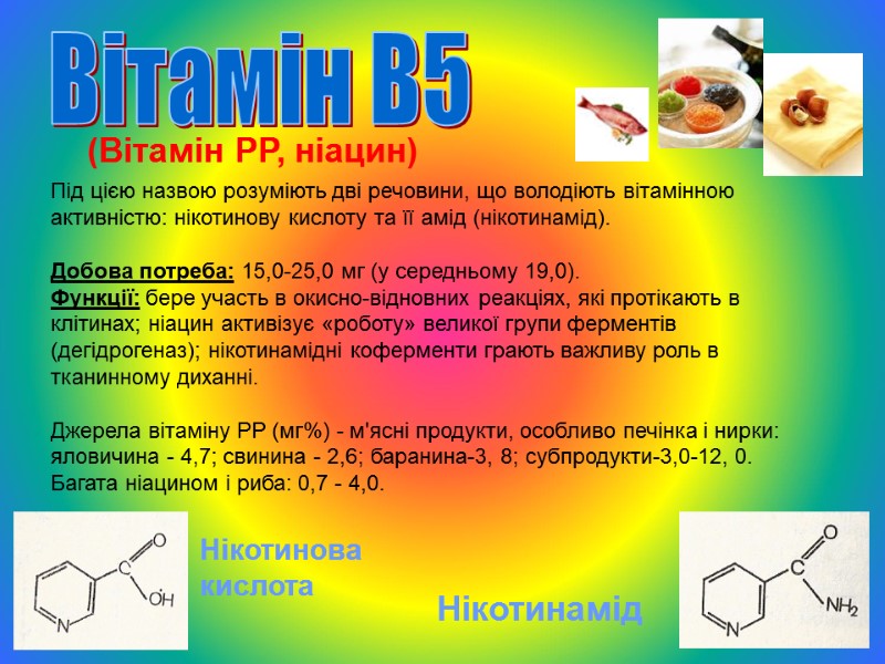 (Вітамін РР, ніацин) Під цією назвою розуміють дві речовини, що володіють вітамінною активністю: нікотинову